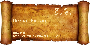 Bogya Herman névjegykártya
